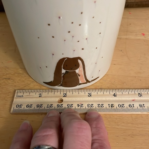 LITTLE HAPPY SPRING by MAGENTA Canister Brown Bunny Rabbit Floppy Ears Pink Trim - Picture 9 of 9